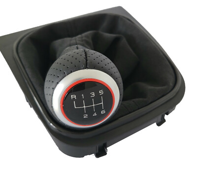 FÜR VW GOLF 5 6 EOS SCIROCCO ALCANTARA   SCHALTSACK LEDER SCHALTKNAUF 6 G 