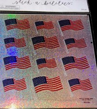 FLAG STICKERS 24 TOTAL AMERICAN FLAGS VERY BEAUTIFUL REFLECTIVE