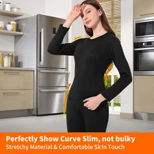 Women's Cotton  Warm Thermal Underwear Set Long Johns Women Fleece Lined Winter