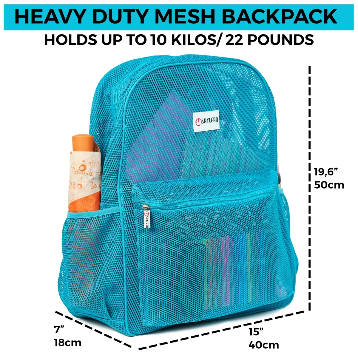 Turquoise mesh shop backpack