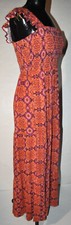Somawknd Women's Size S Bra Pocket Sleeveless Maxi Long Dress Orange Pink Floral