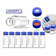 1000Pcs 2ml Autosampler Vial+ Caps 9-425 Glass Bottle Screw Top HPLC GC