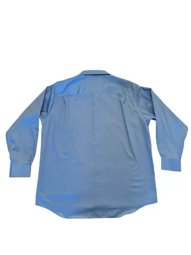 Joseph Abboud Dress Shirt Mens 17 TALL Blue Herringbone Long Sleeve Button Up - Picture 2 of 6