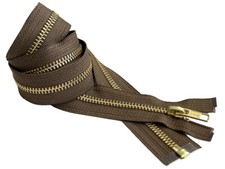 33 Inch 10 Metal Zipper YKK 5 Golden Brass Medium Weight Separating Made in USA