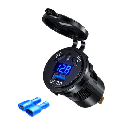 45W Car USB Charger IP66 Waterproof Car Power Adapter for Car Marine Motorcycle 