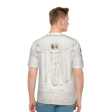 Leonardo da Vinci Vitruvian Man Men's T-shirt Tee Top Renaissance Fine Art Print