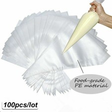 100Pcs Disposable Piping Bag Icing Fondant Ca...