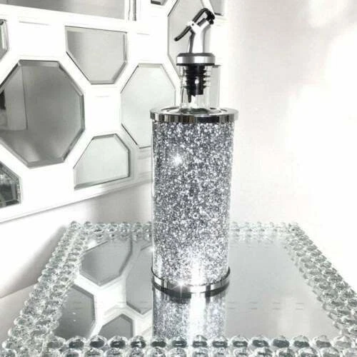 New Crushed Diamond Cooking Oil Olive Oil Dispenser Pourer Crystal Silver, Gift
Opens in a new windo