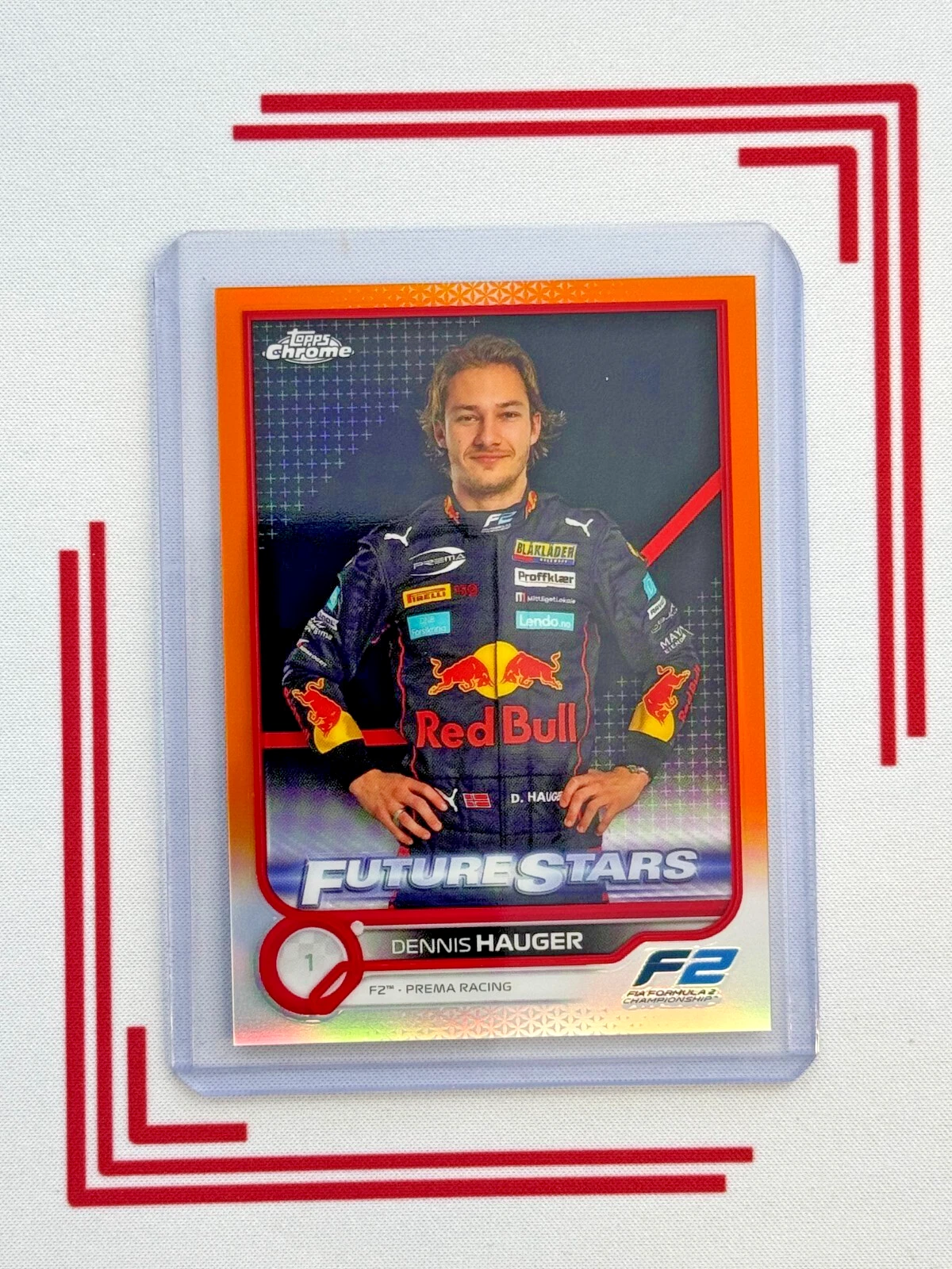 2022 Topps Chrome Formula 1 F1 DENNIS HAUGER Orange Red REFRACTOR #77 SP