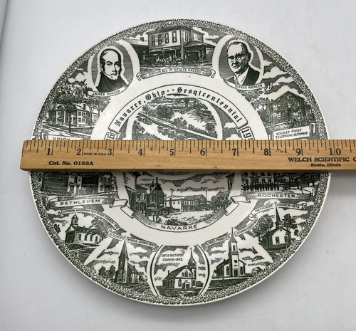 VTG 1956 Navarre Ohio Sesqicentennial 1806-1956 Collector's Plate Kettlesprings - Picture 7 of 8