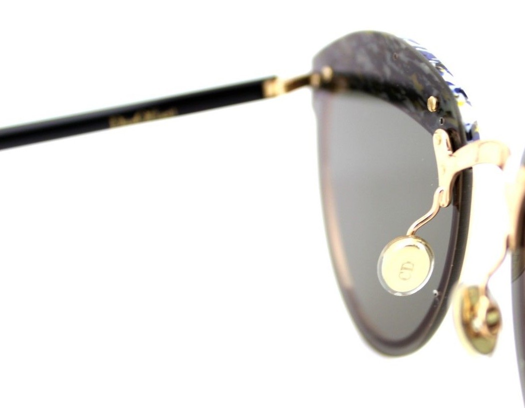 RARE New Christian DIOR OFFSET 1 Gold Black Blue Tweed  display picture 2