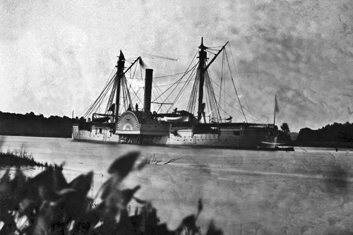 New 5x7 Civil War Photo: Gunboat MENDOTA on the James River