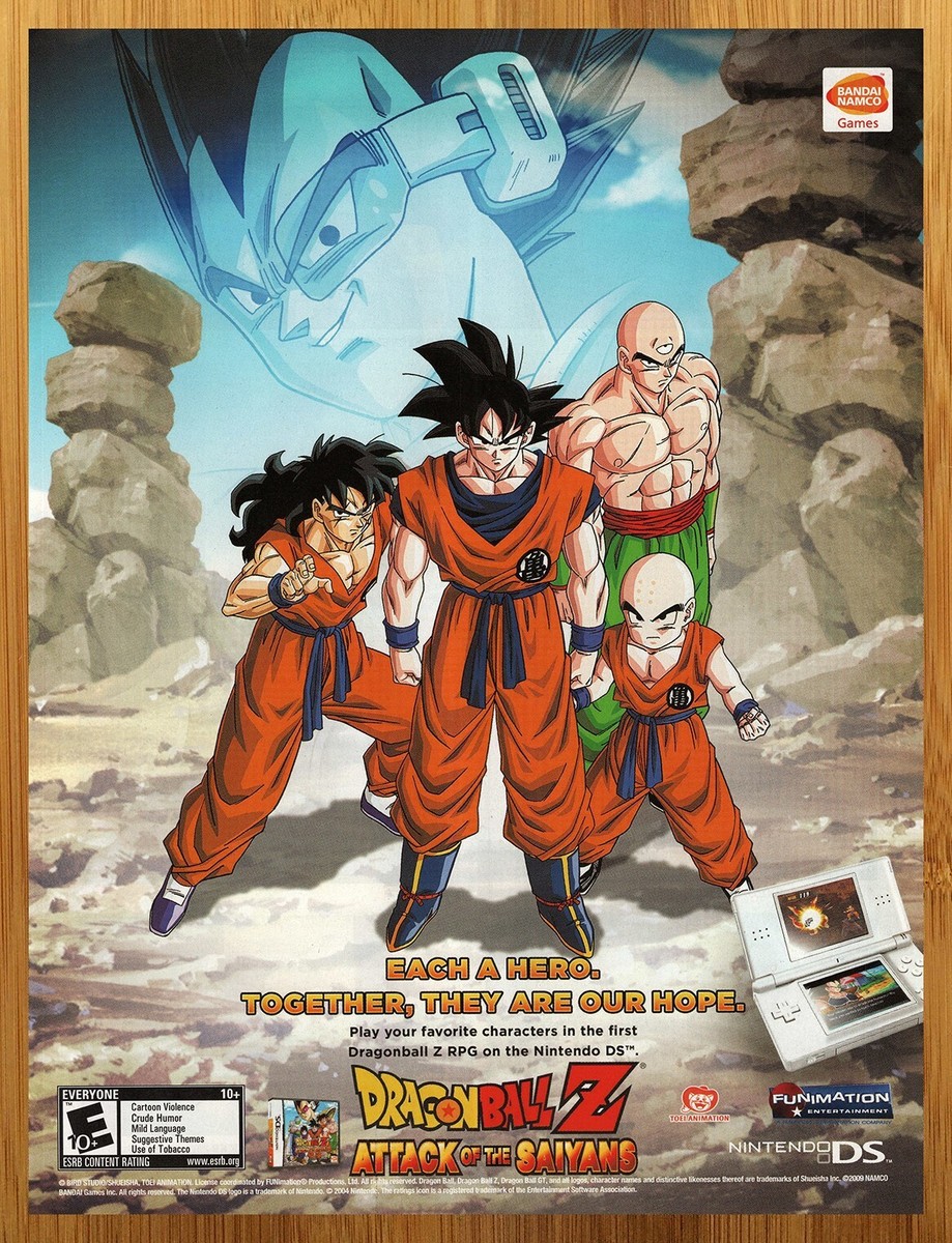 2009 Dragon Ball Z Attack of the Saiyans DS Print Ad/Poster DBZ
