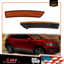 For 19-22 Lincoln Nautilus Amber Lens Front Fender Side Marker Reflector Lights