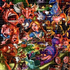 Alice Mad Tea Party in Wonderland BLOTTER ART perforated sheet paper psychedelic