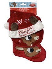 NWT Rudolph Red-Nosed Reindeer Hat Bib Stocking Set Christmas Holiday Infant