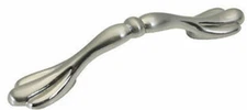 (5 Pack) 3 inch  Ornate Spoon Foot Pull Satin Nickel