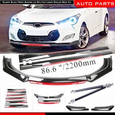 For Hyundai Veloster 12-20 Front Bumper Lip Spoiler Splitter Side Skirt Body