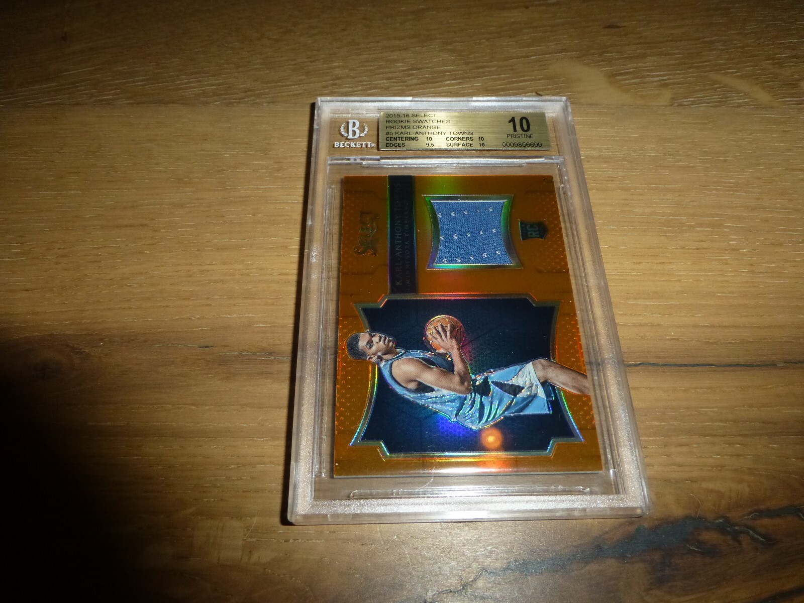 2015-16 Select Prizm Karl Anthony Towns Rookie ORANGE #5 03/60 BGS 10 PRISTINE