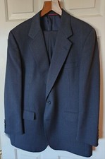 Vintage Hart Schaffner Marx Blue Pinstripe Wool Suit 42R Nice