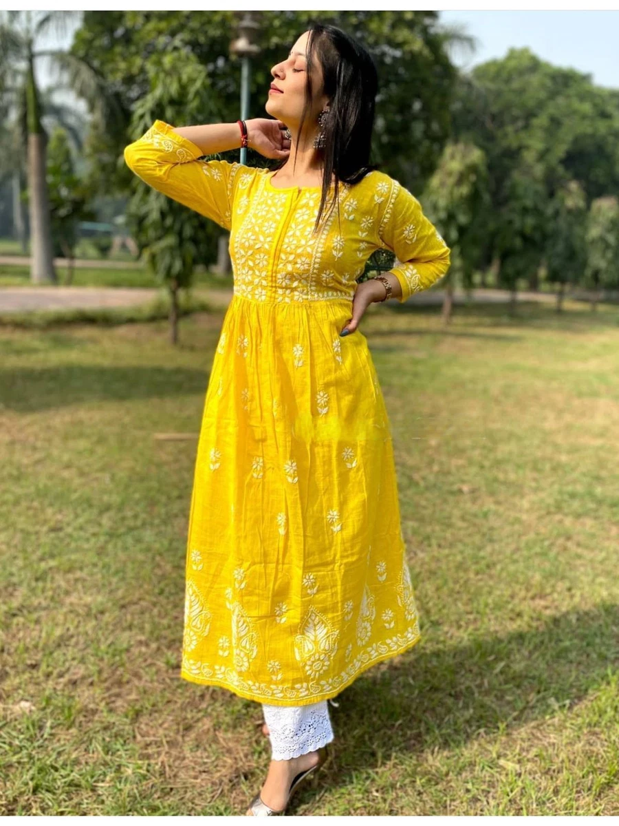 Buy Elegance Yellow Kurti with Palazzo and Dupatta (38) at Amazon.in