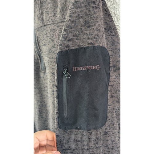 Browning Pullover Fleece 1/4 Zip Hunting Outdoorsman Gray XX-Large - Picture 2 of 9