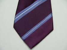 BCBG - ATTITUDE - Blue/Purple Striped - Hand Made 100 Silk Neck Tie 