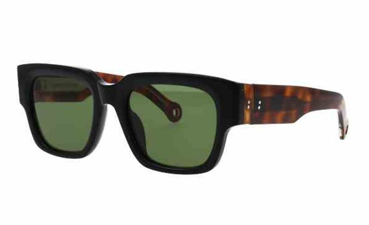 Lunettes de soleil épaisses noires Hally & Son hs922 en acétate pour homme et femme