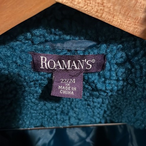 Roaman’s Double-Breasted Teddy Coat Teal - Picture 6 of 6