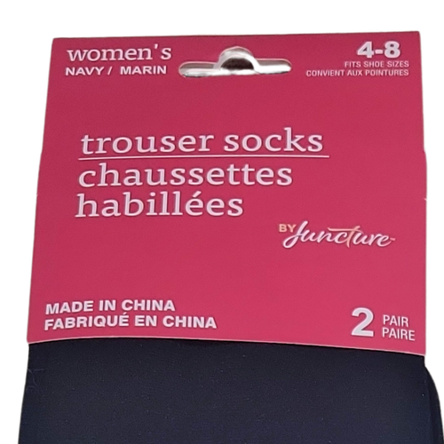 Juncture Trouser Socks Womens 48 Blue Stretchy Opaque Navy Knee High 2