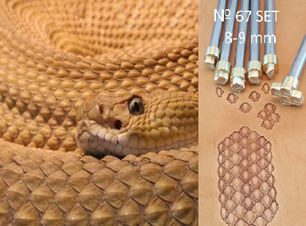Snake Leather Stamp Tools Stamps Stamping Carving Brass Tool Crafting DIY #67SET Świetna wartość, obfita