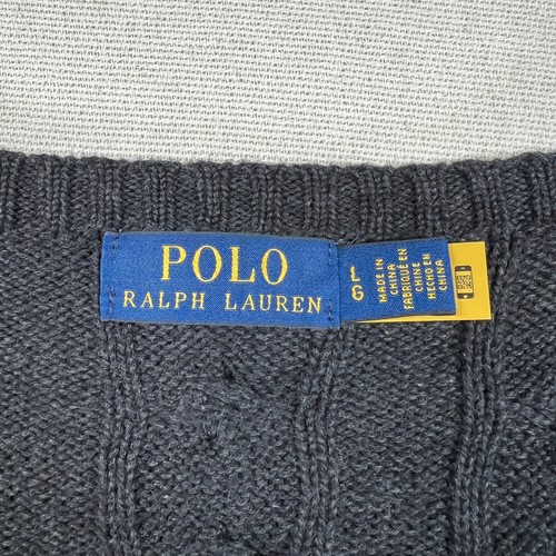Suéter Polo Ralph Lauren Para Hombre L Carbón 100% Algodón Pescador Tejido con Cable - Imagen 13 de 17