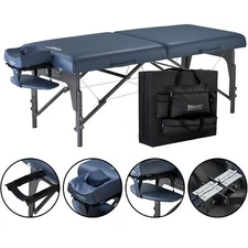 Master Massage 31 inch Extra Wide Montclair Portable Reiki Table Royal Blue