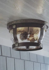 Flushmount Home Decorators Collection McCarthy 2-Light Bronze Outdoor Flushmount