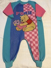 Vintage 4 Disney Winnie the Pooh Tigger Piglet Fleece Sleeper Romper 90s Zip