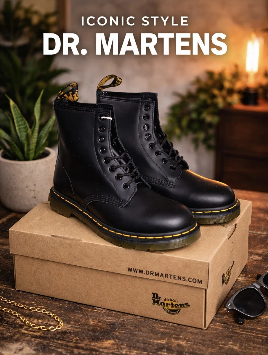 Dr.Martens 1460 Black Smooth Boots for Women for sale | eBay