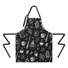 33"x27" Halloween Witch Linen Apron w/Pockets Gothic Spooky 33"x27",