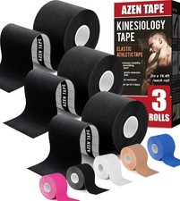 3 Rolls Kinesiology Tape, 16.4 ft Waterproof Kinetic Tape for Joints Support