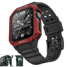 For Apple Watch Band+Case Series 9 8 7 6 5 4 3 2 SE 38 40 41 Rugged Strap iWatch