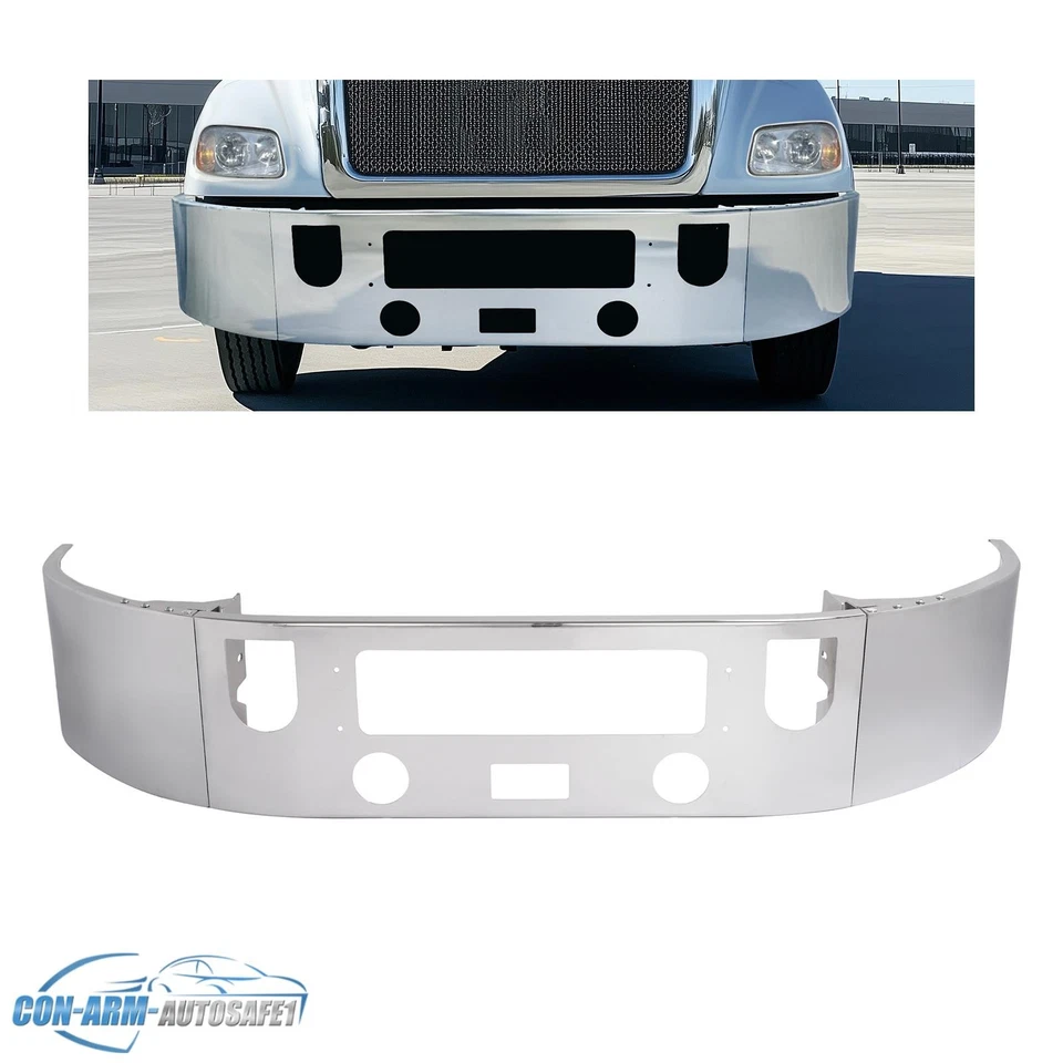 16" Chrome Front Bumper W/ Tow Center Step For Mack CXU 613 2008-2019 2018 - Imagem 2 de 3