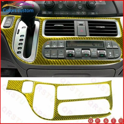 2005-10 For Honda Odyssey Gold Carbon Fiber Automatic Climate Control Cover Trim