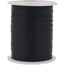 Nylon satin cord 1mm rattail cord black string - 100 yds nylon chinese
