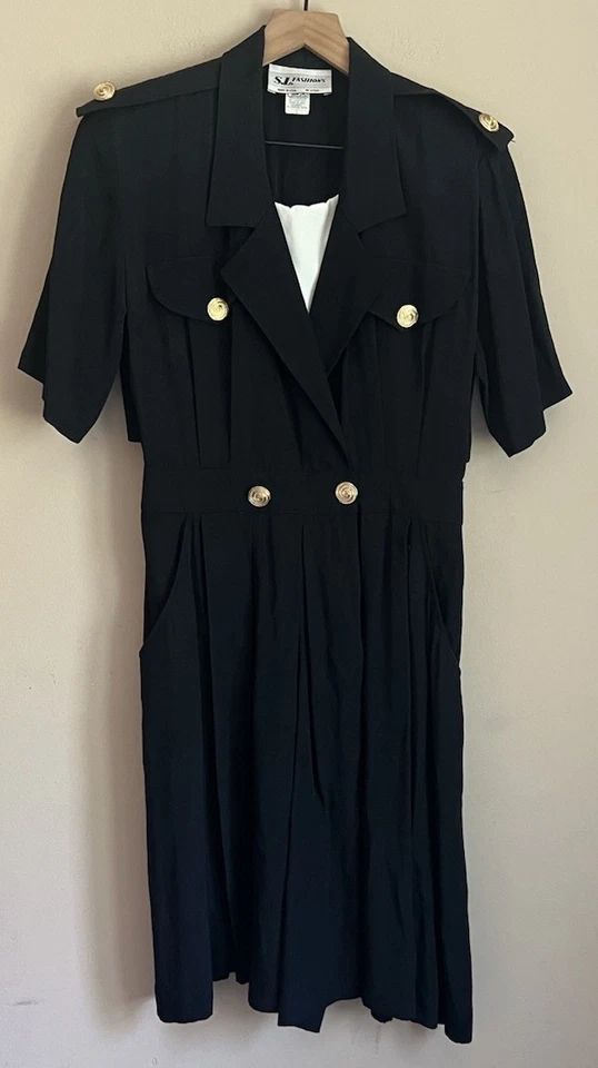 Pantalones Cortos Mameluco Vintage Años 90 Negro S.L. Moda Mujer Talla 12 Manga Corta Foto 2 de 4