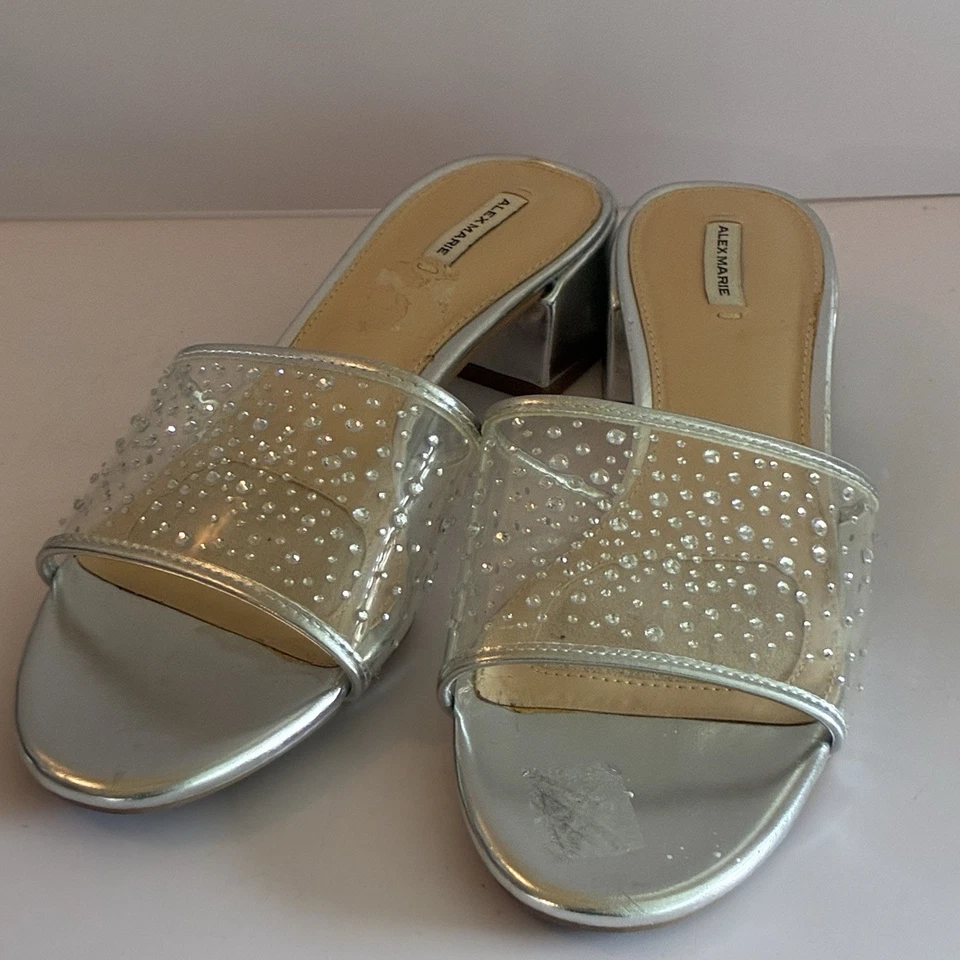 Sandálias sociais femininas Alex Marie strass tamanho 9M - Imagem 2 de 4