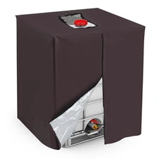 275 Gallon Zipper IBC Tote Cover 420D Oxford 1000L Water Tank Protective Brown
