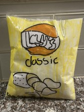 Lay's Classic Potato Chips Advertising Sign Yellow Food Beverage Collectible