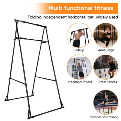 Foldable Power Tower Workout Station Adjustable Pull Up Dip Station for Home Gym