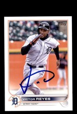 Signed Baseball Card Auto Victor Reyes 2022 Topps #252 Detroit Tigers