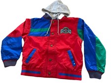 Vintage 90 s Oshkosh B'gosh Boys Jacket Primary Color Block W/Hood Size 5/6