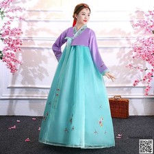 Female Korean Ethnic Traditional Court Costume Dance Performance Dress Gown